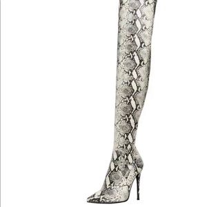 DOMINIQUE NATURAL SNAKE BOOTS